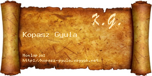 Kopasz Gyula névjegykártya