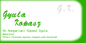 gyula kopasz business card